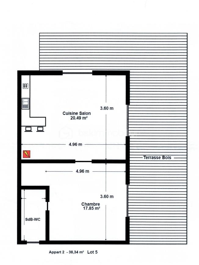 Appartement de 38 m² - Plan lot 5.png
