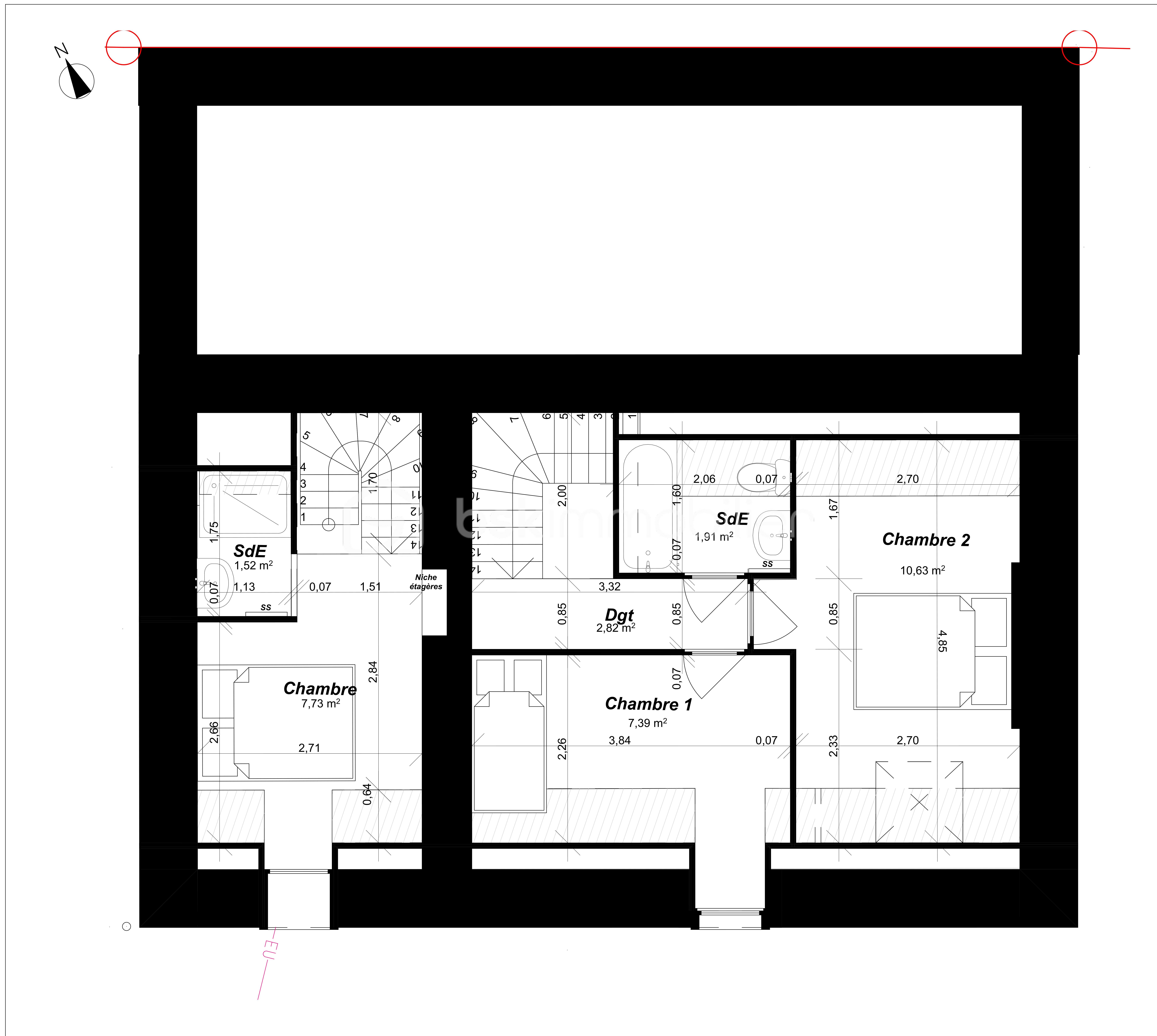Immeuble de 97 m² - Plan étage 1_50eme.jpg