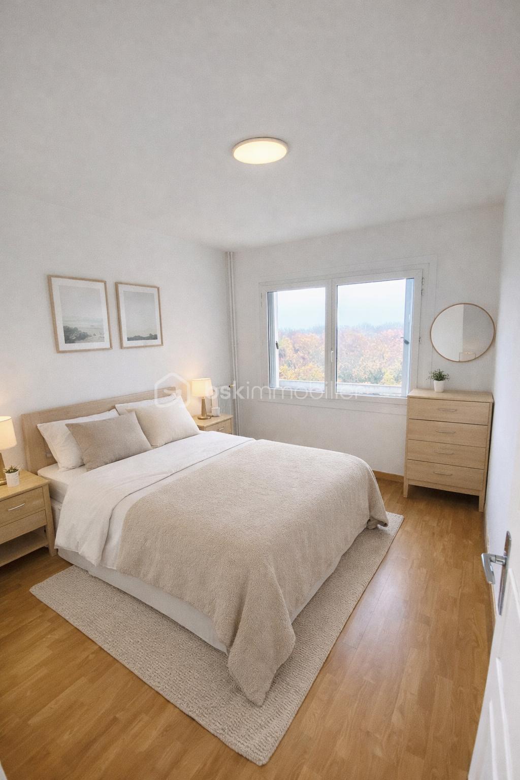 Appartement de 80,89 m² - Chambre lumineuse avec paysage d'automne.png