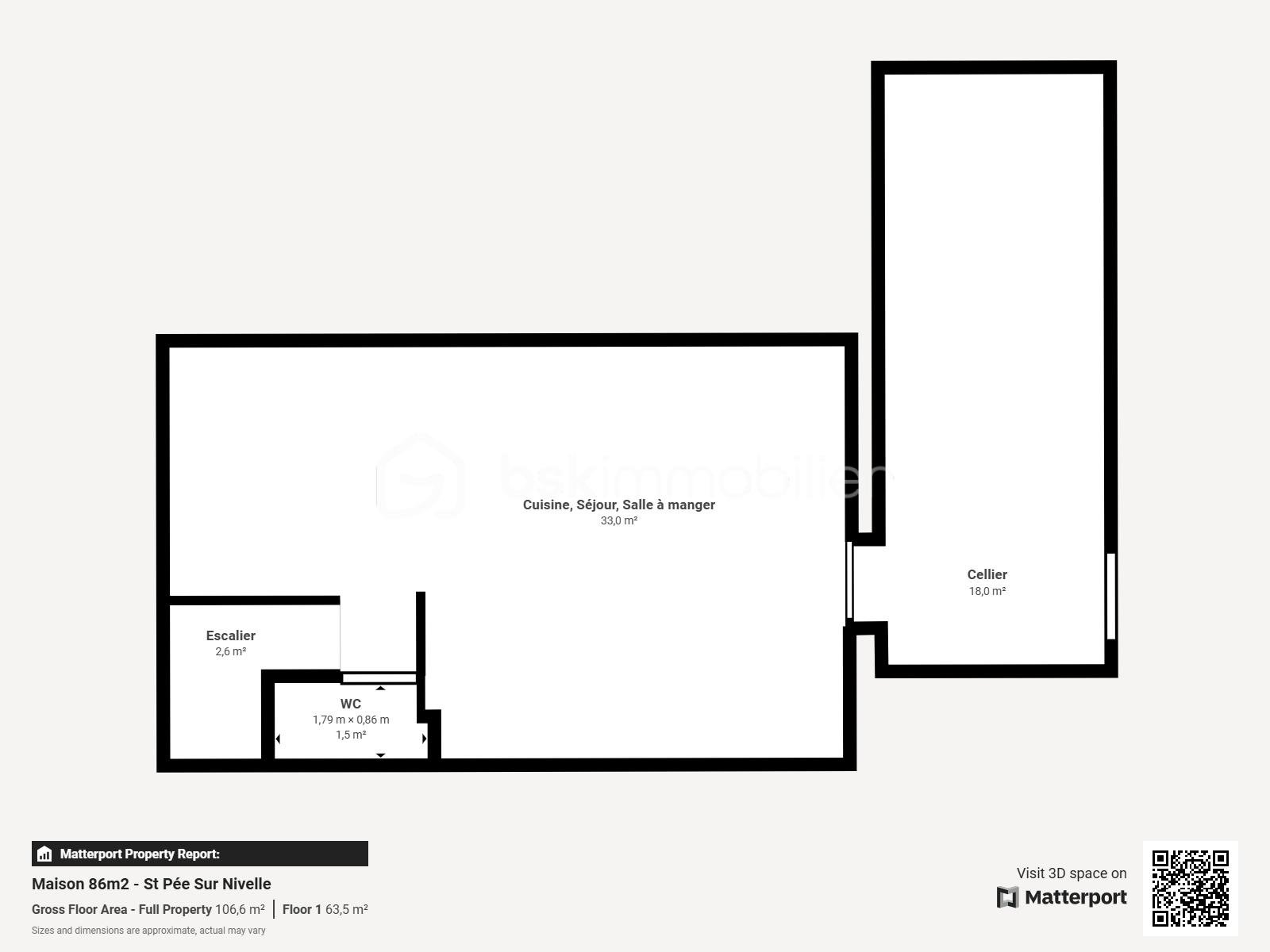 Maison de 86 m² - Maison 86m2 - St P e Sur Nivelle - Floor 1.png