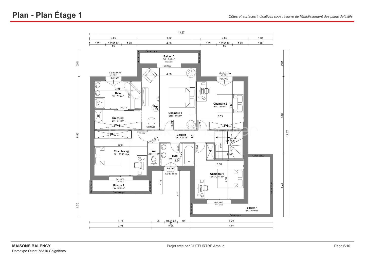 Terrain de 1 613 m² - Lot 3 - Maison Balency - 1ER ETAGE.png