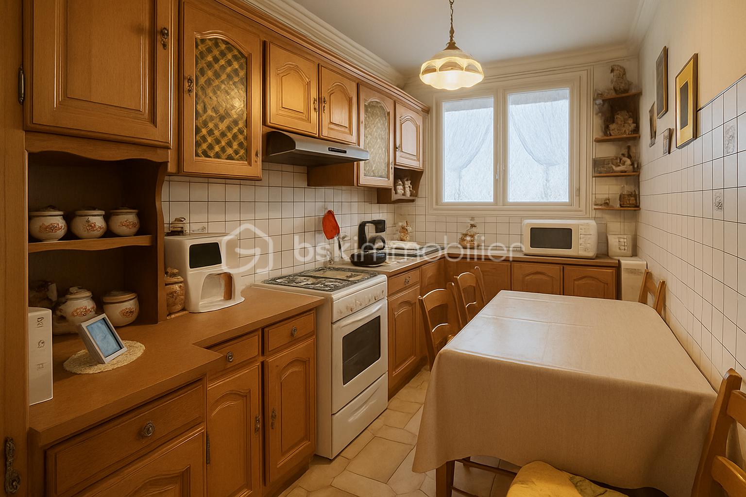 Appartement de 60,78 m² - Cuisine traditionnelle européenne en bois chaud.png
