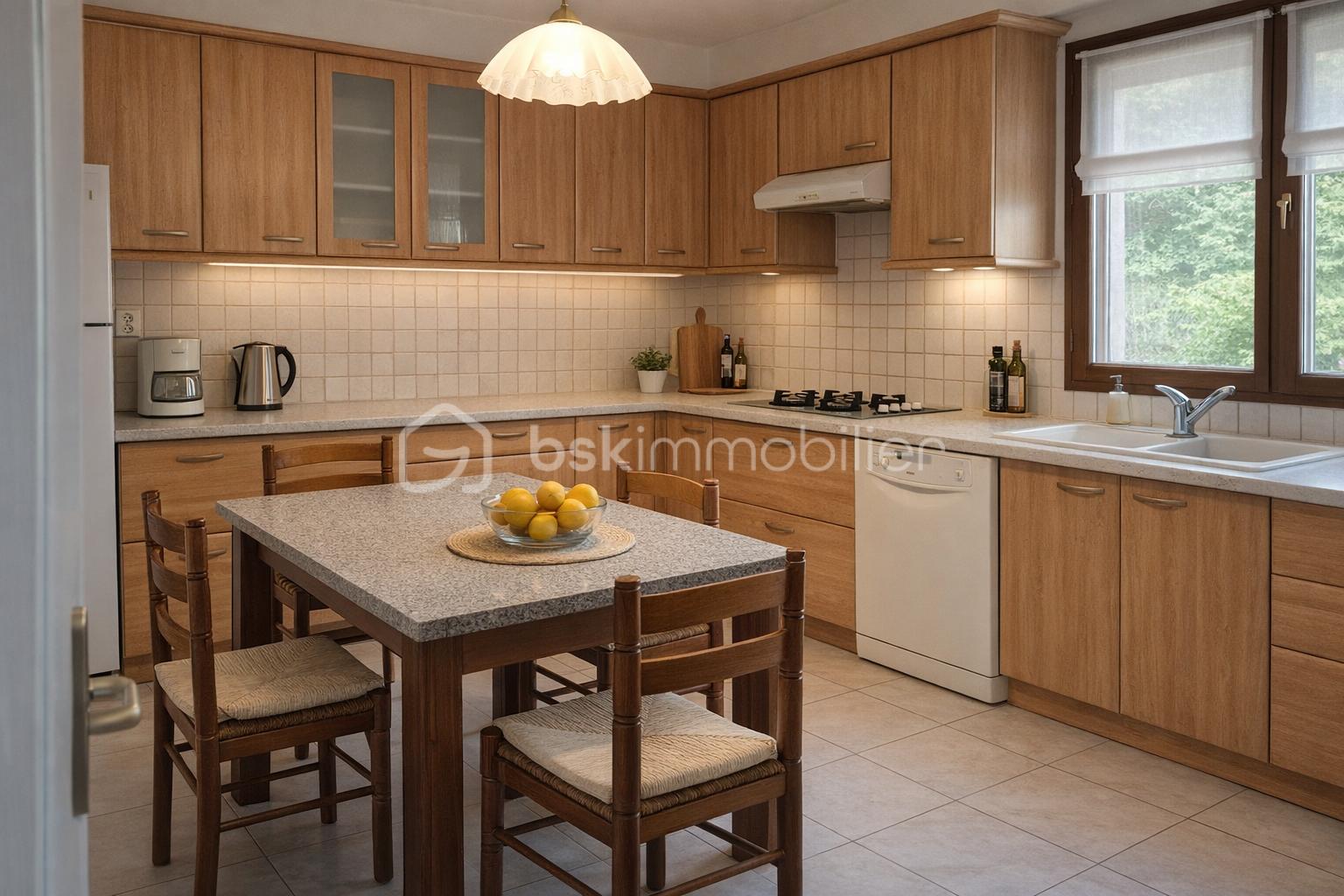 Maison de 106 m² - Cuisine moderne et lumineuse avec table.png