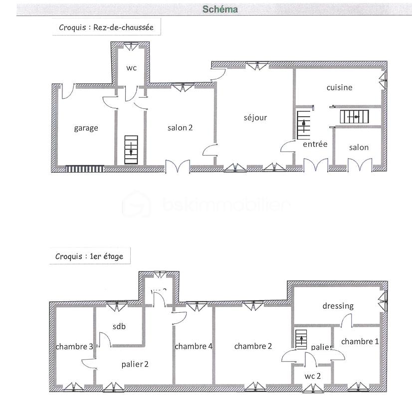 Maison de 170 m² - croquis rdc et étage.png