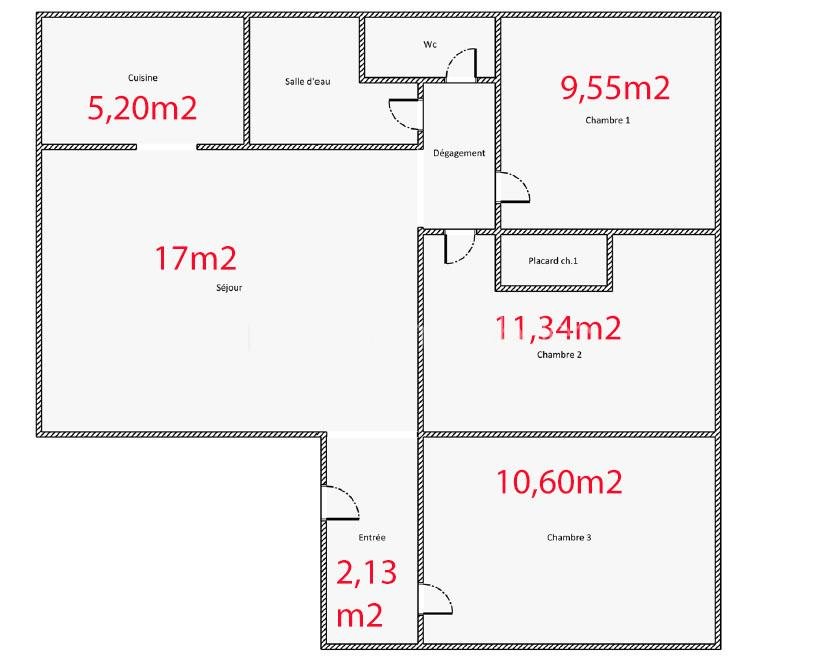 Appartement de 61 m² - PLan +surface.jpg