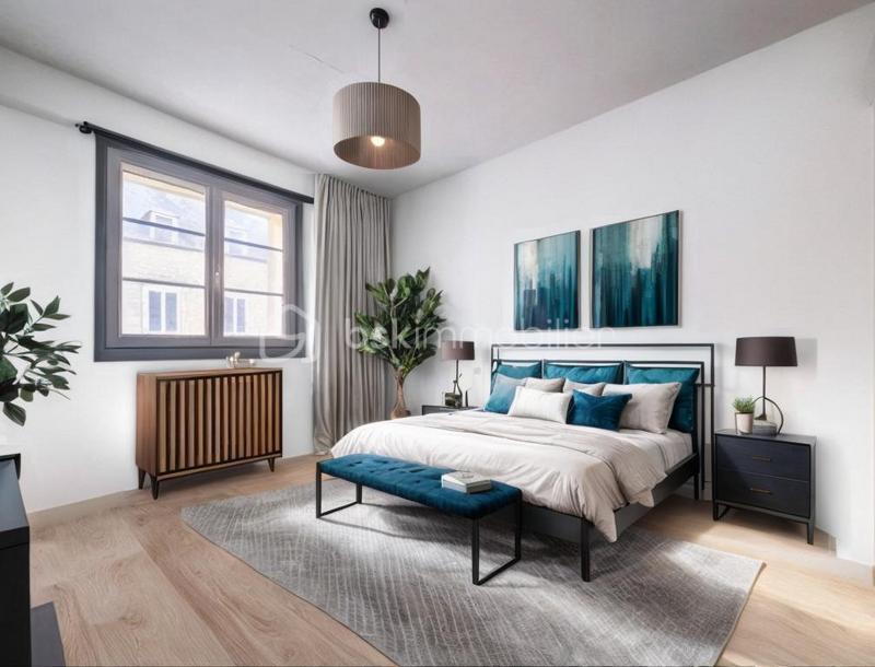 Maison de ville de 147 m² - CHAMBRE MUR BLEU.jpg