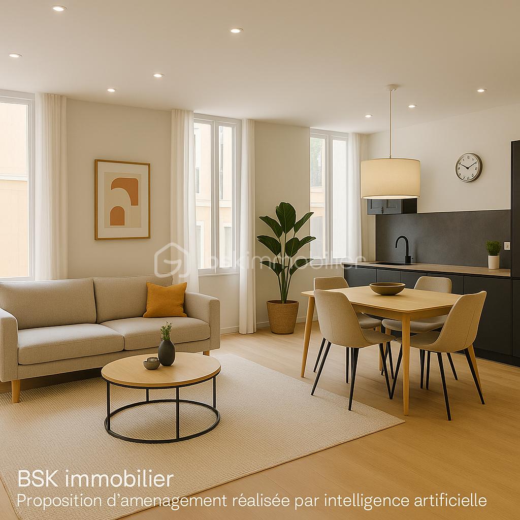 Appartement de 65 m² - Salon moderne et cuisine ouverte.png