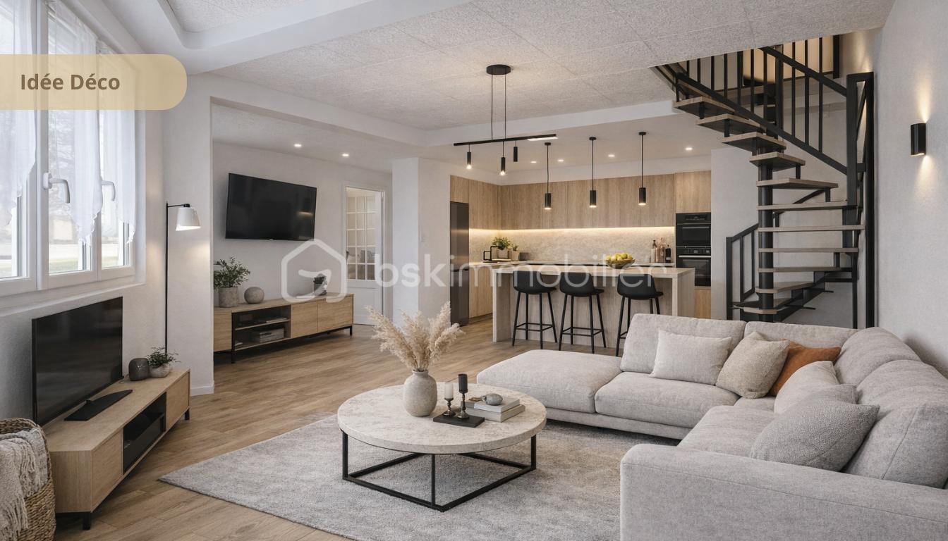 Maison de ville de 81 m² - Projection salon-cuisine.png