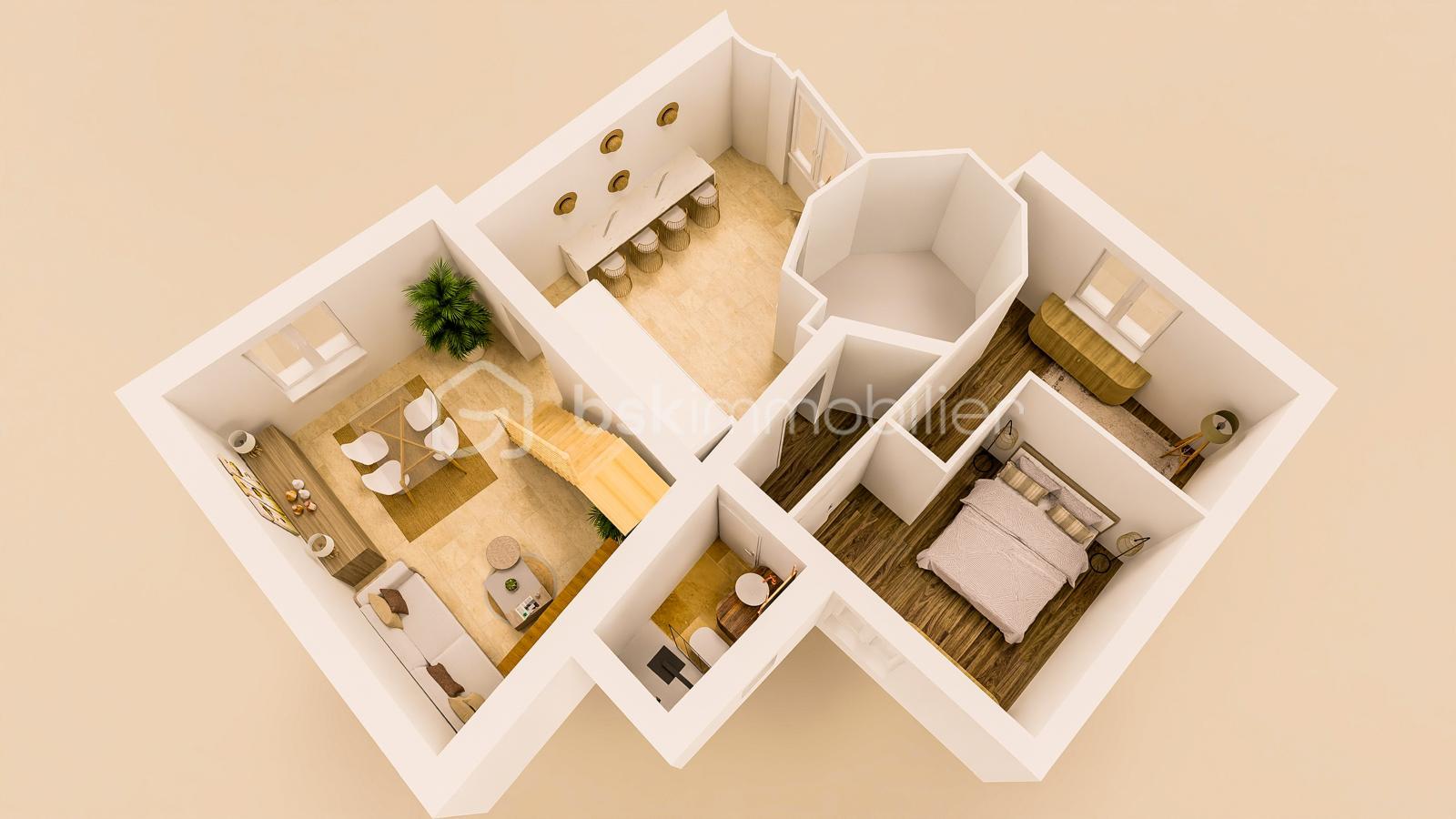 Appartement de 74 m² - Vue d'ensemble R+1 Petite Loge .jpg