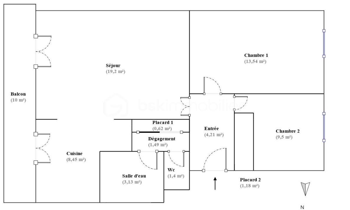 Appartement de 62 m² - Surface pièces.png