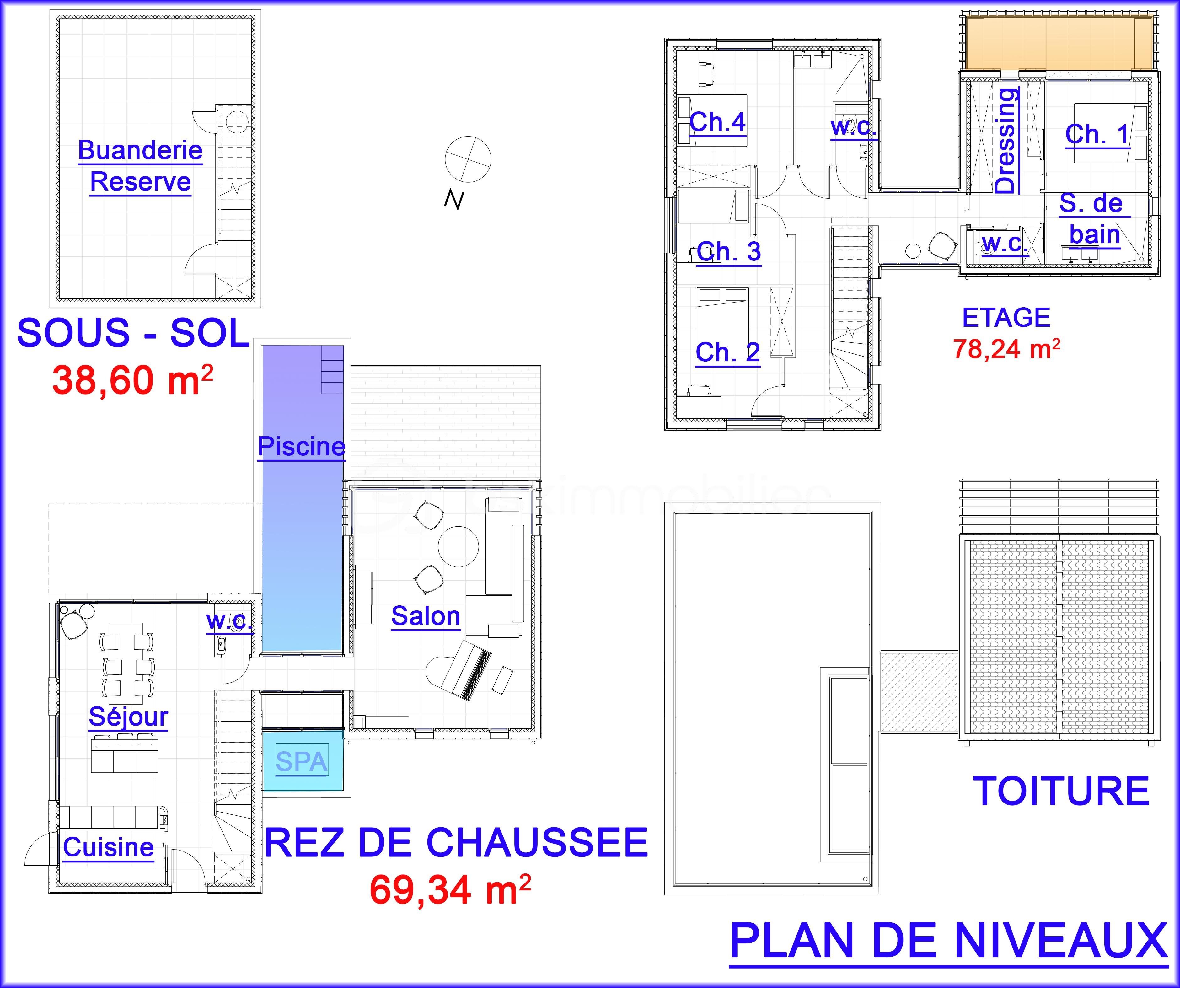 Terrain de 953 m² - LOT 1c plan de niveaux.jpg