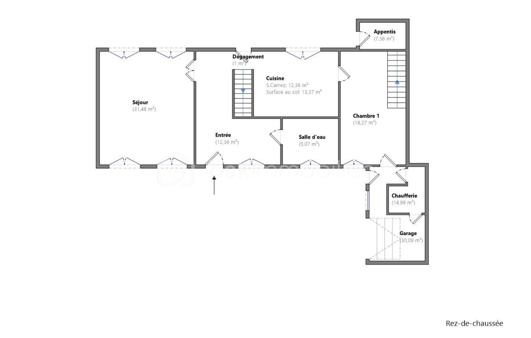 Maison en pierre de 148 m² - plan RDC.png