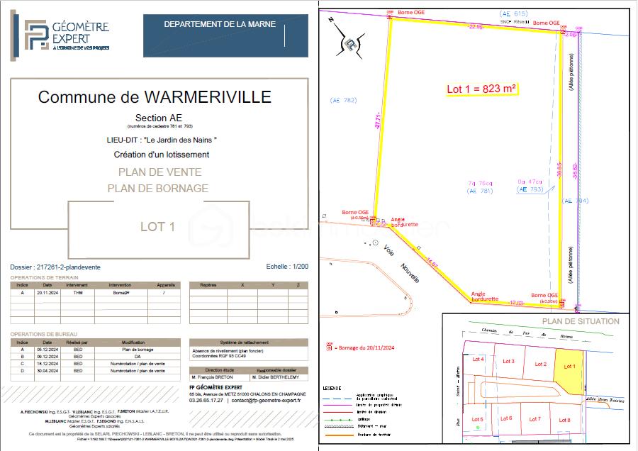 Lotissement de 823 m² - Plan de vente Lot N°1  823m².png