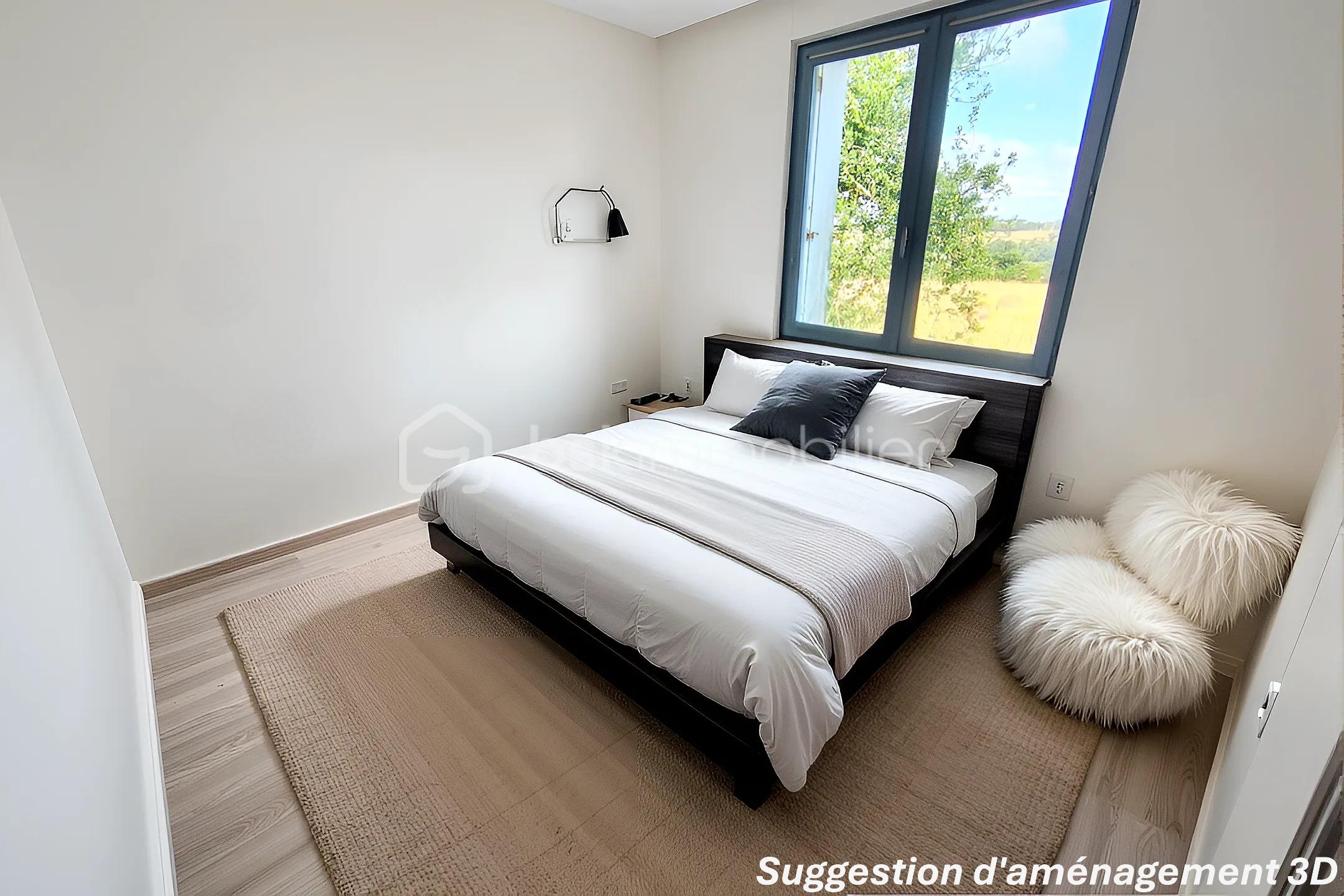 Maison traditionnelle de 66 m² - Chambre 1 - Aménagement 3D.JPG