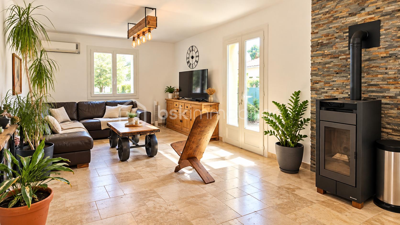 Salon chaleureux avec poêle et plantes.png
