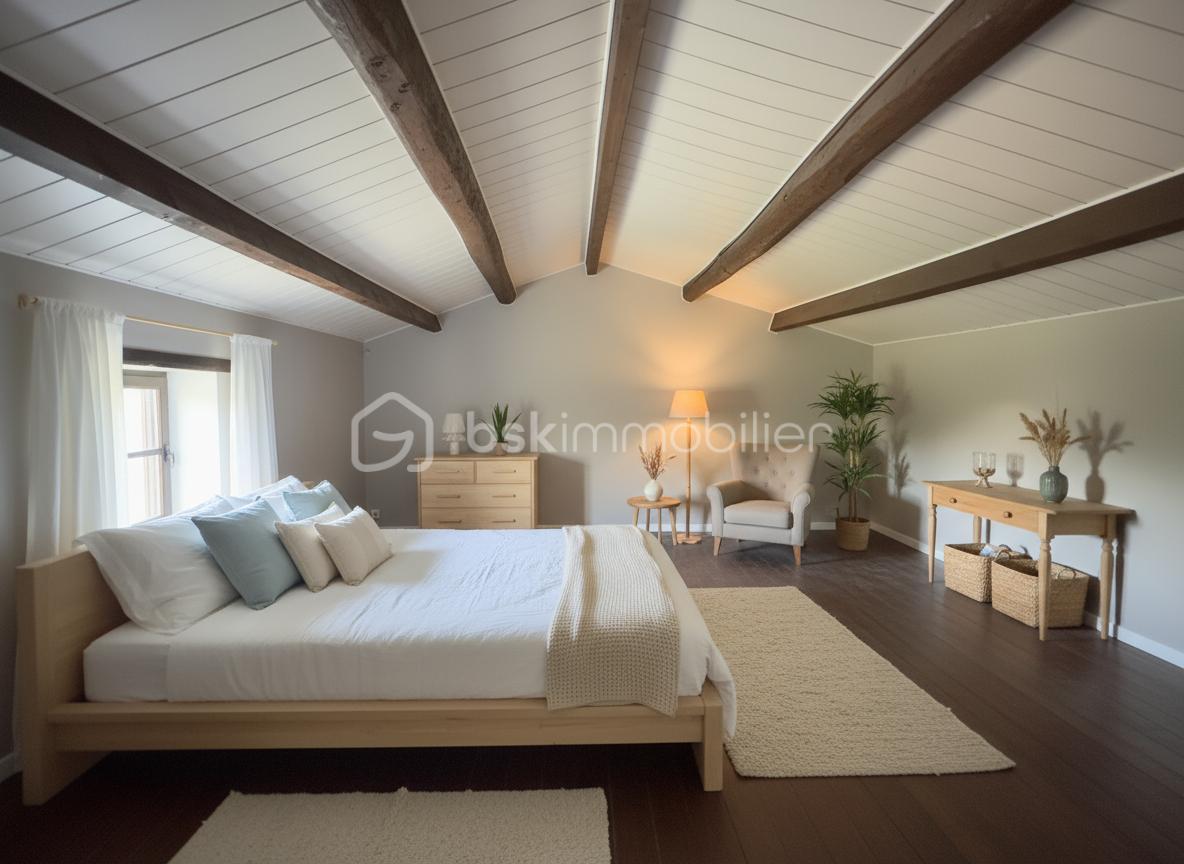 Maison charentaise de 122 m² - chambre du haut modifiée.png