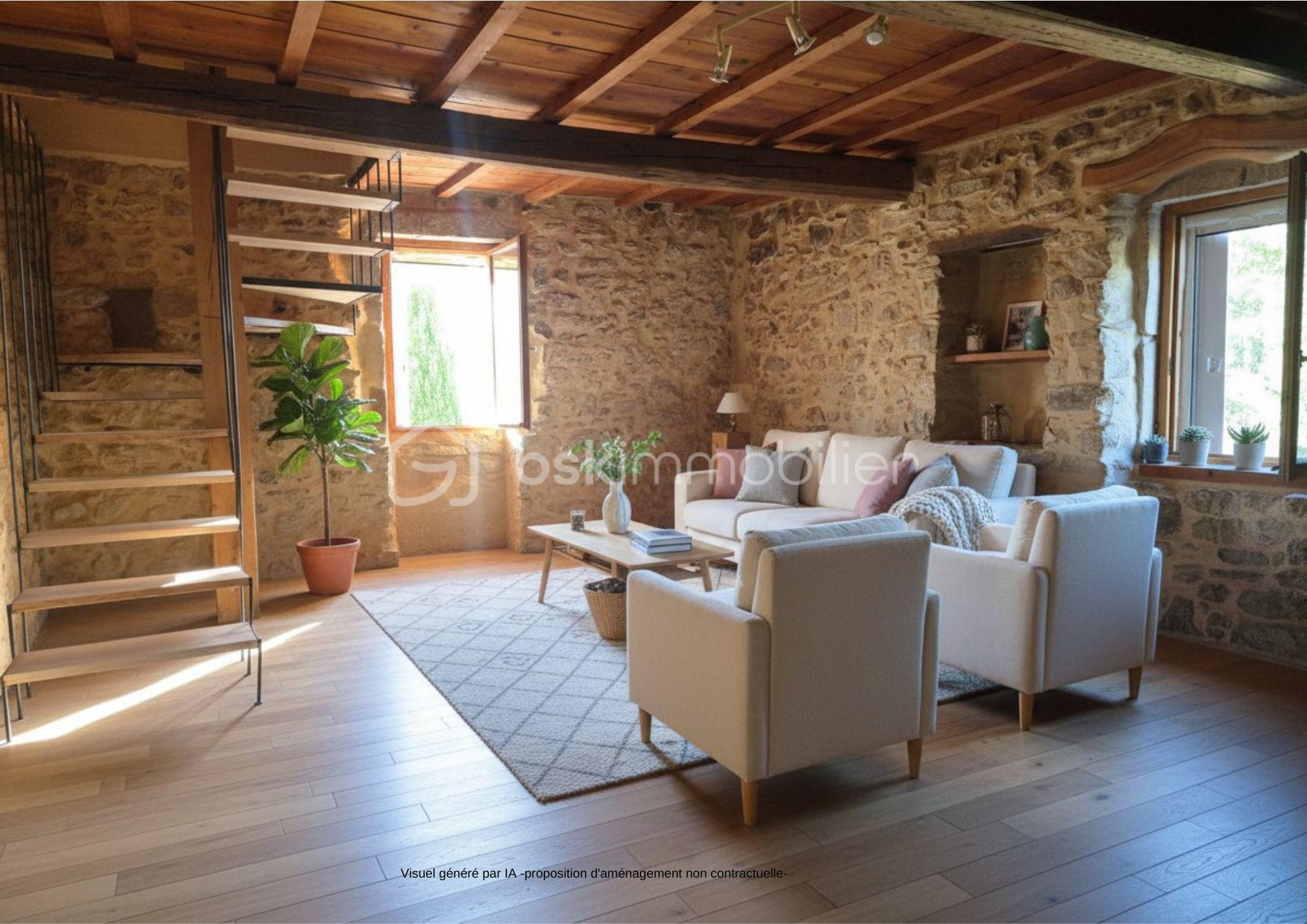 Maison en pierre de 78 m² - _Projection salon relooké.jpg