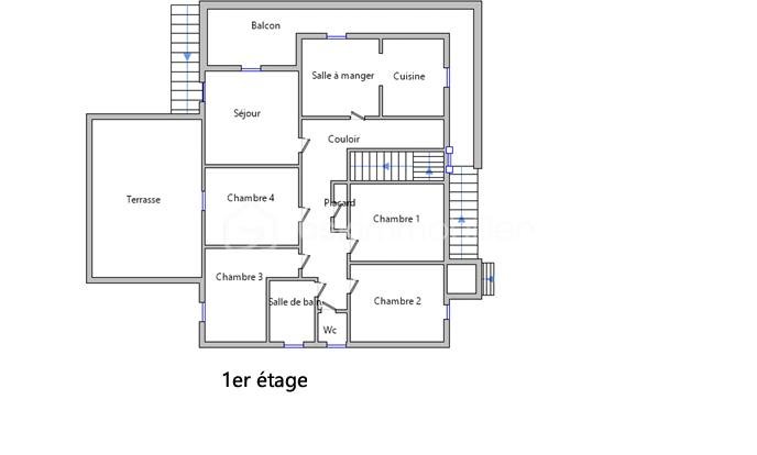Maison traditionnelle de 165 m² - Plan étage.png
