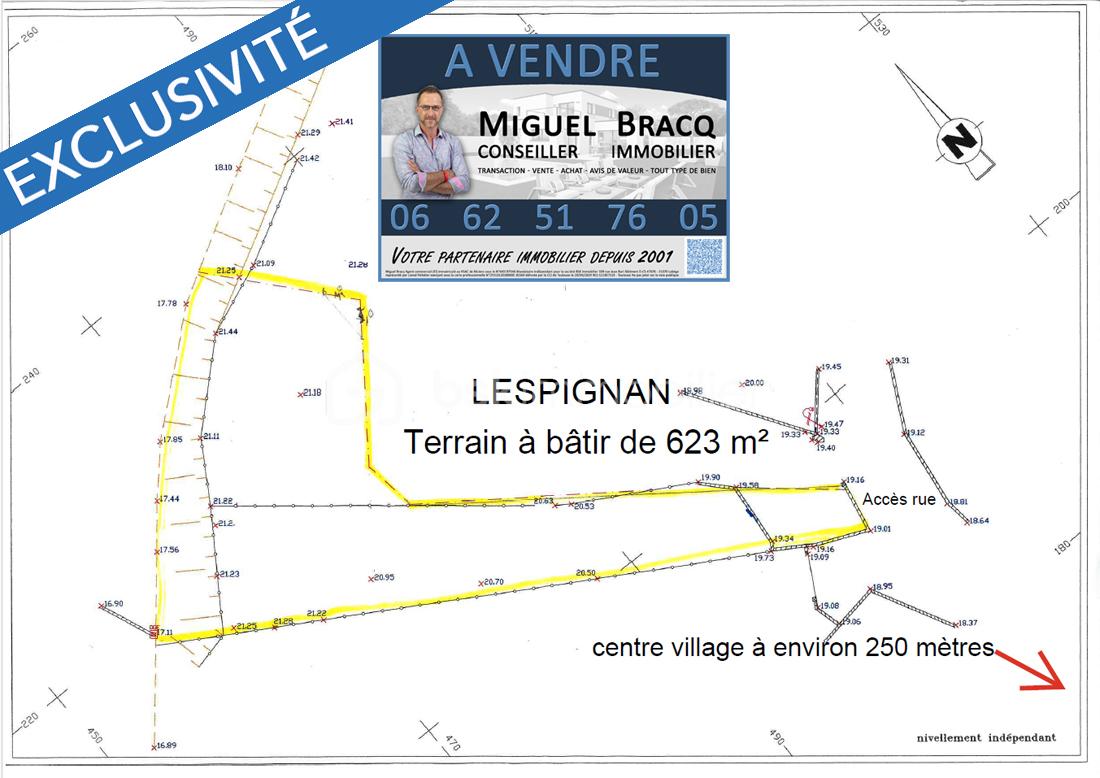 Terrain de 623 m²