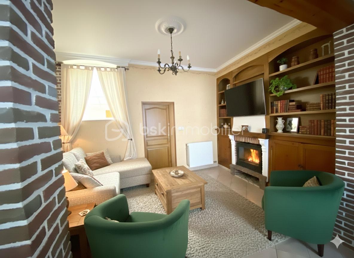 Maison de village de 248 m² - Salon côté cuisine meublée .PNG