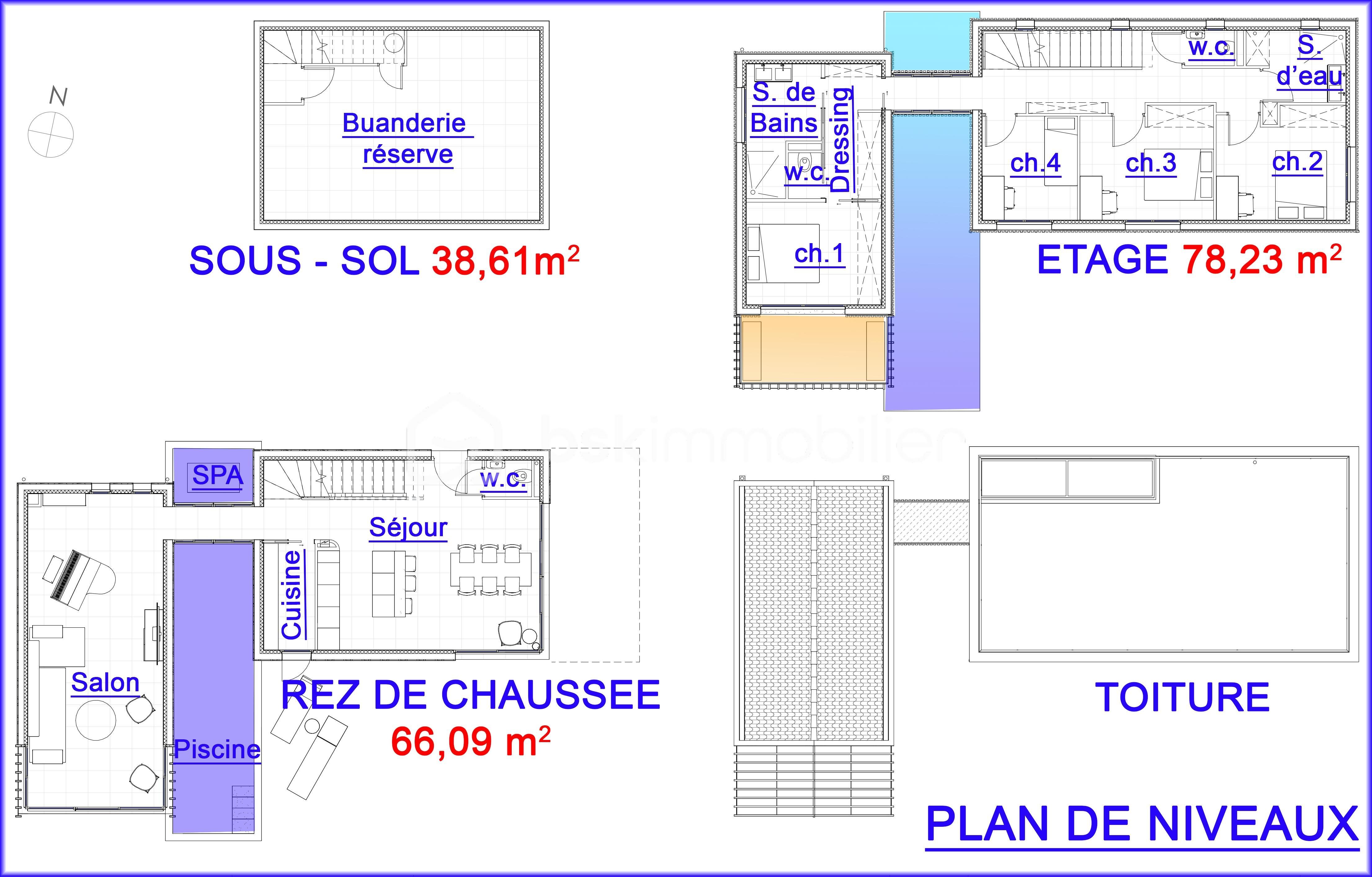 Terrain de 954 m² - LOT 2c plan de niveaux.jpg