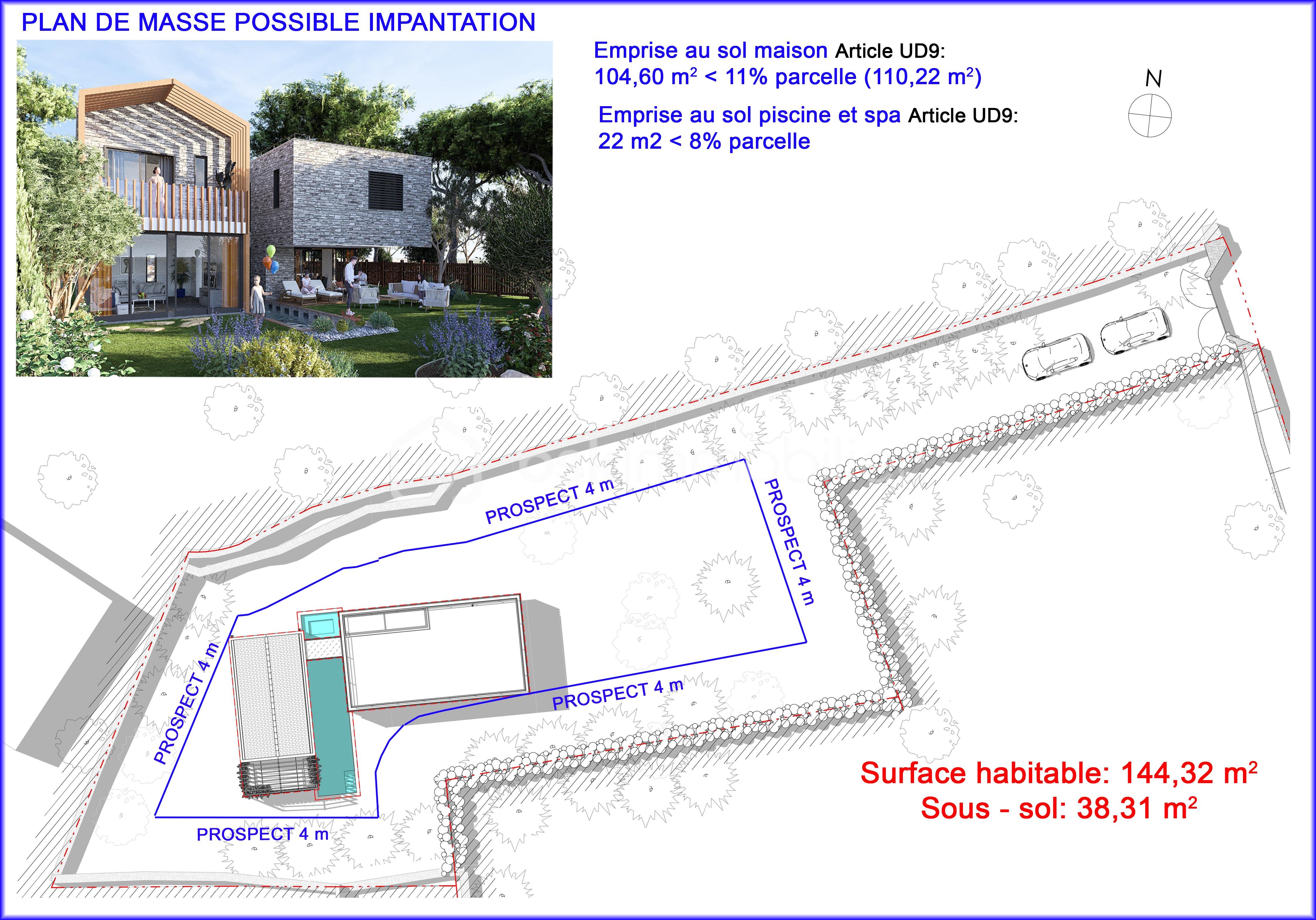 Terrain de 954 m² - LOT 2b plan de masse MAISON .jpg