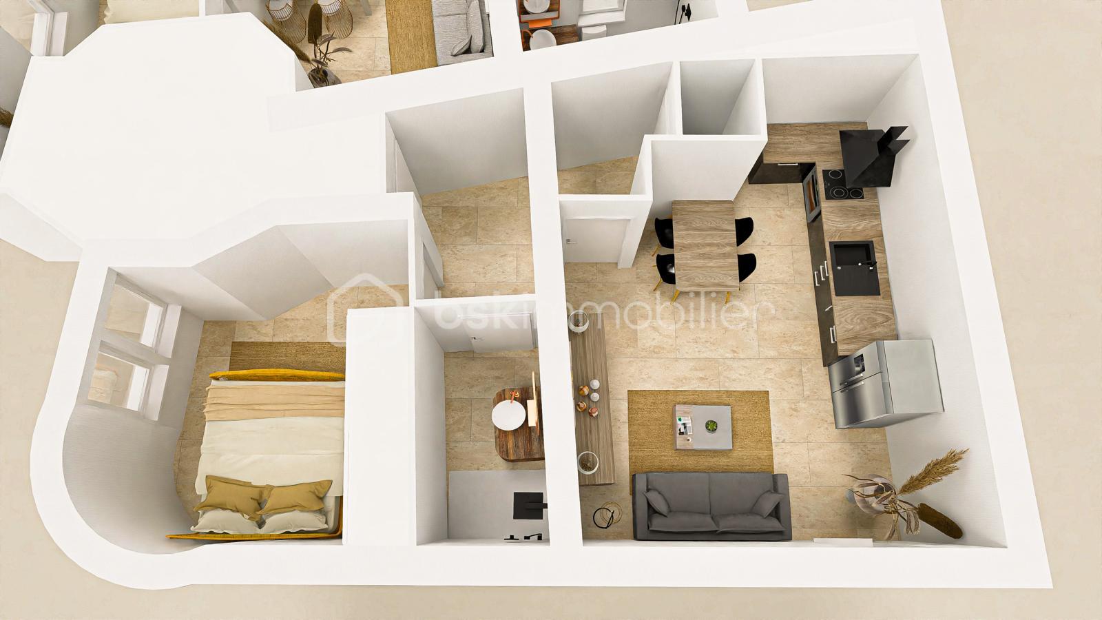 Appartement de 35 m² - R+3 Petite loge gauche 35 m2 Vue 1.jpg