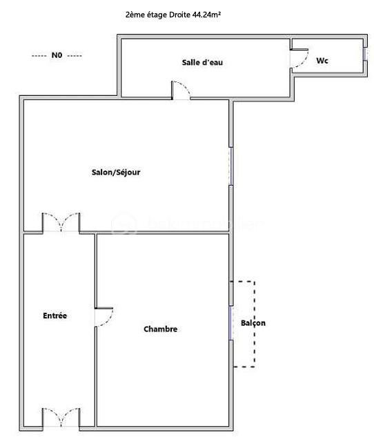 Immeuble mixte de 450 m² - PLAN 2ème étage Droite 44.24m².jpg