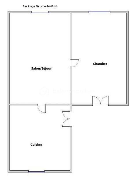 Immeuble mixte de 450 m² - PLAN 1er étage Gauche 44.61m².jpg