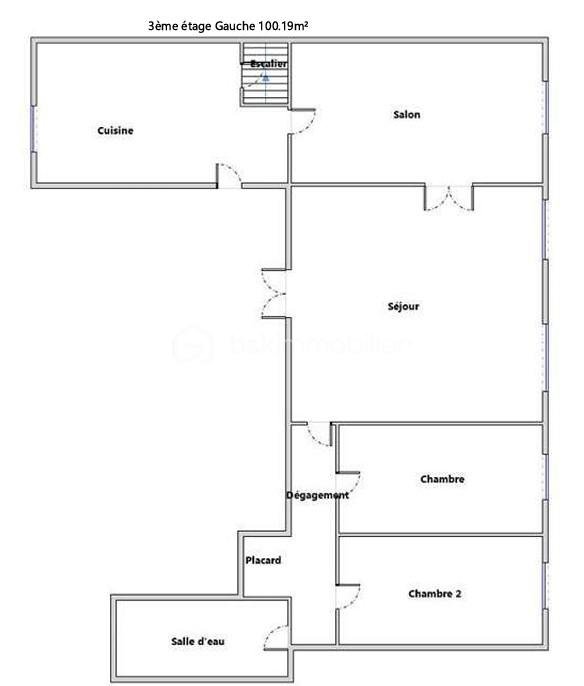 Immeuble mixte de 450 m² - PLAN 3ème étage Gauche 100.19m².jpg