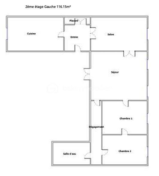 Immeuble mixte de 450 m² - PLAN 2ème étage Gauche 116.15m².jpg
