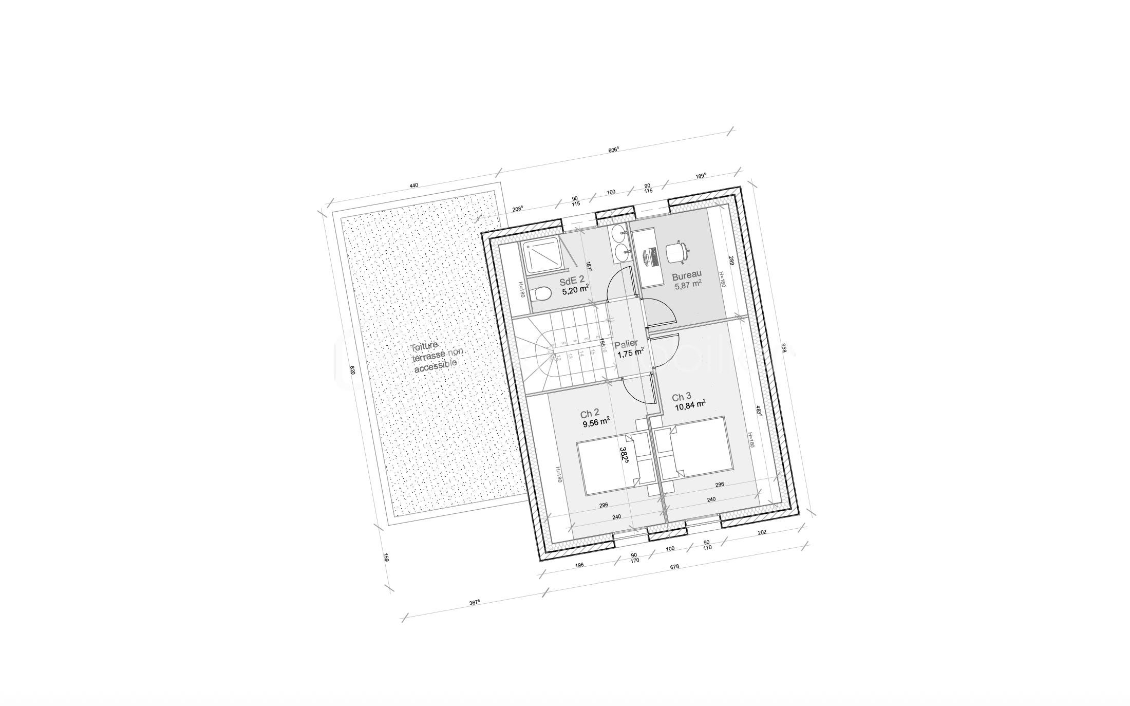 Terrain de 480 m² - plan étage lot B.png