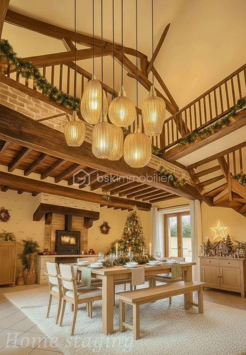 Maison de 144 m² - salon avec déco de noel Chaumeré Home staging  jpg.jpg