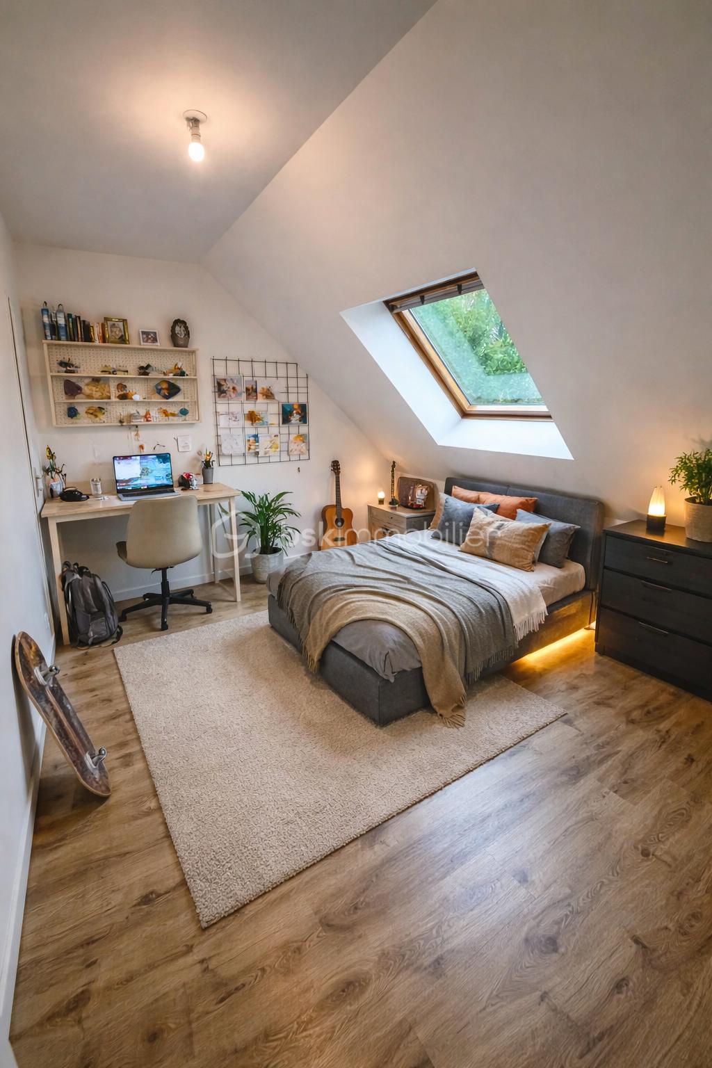 Chambre de adolescente moderne sous les toits.png