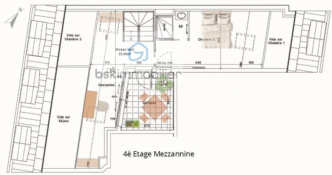 Duplex de 85,40 m² - 7b.4è Etage Mezzannine meublé.jpg