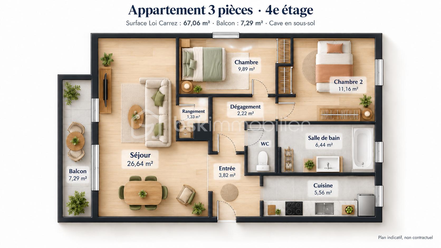 Plan d’appartement 3 pièces avec WC séparé.png