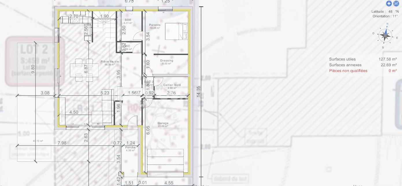 Terrain de 459 m² - Plan de cellule RDC.png